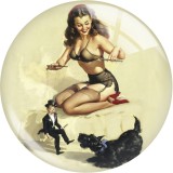 20MM Pinup Girls Sexy Women glass snap button charms