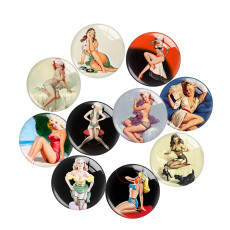 20MM Pinup Girls Sexy Women glass snap button charms