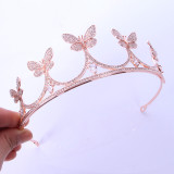 Butterfly  Alloy Crystal Crown Wedding Ball Party Bridal Crown