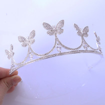 Butterfly  Alloy Crystal Crown Wedding Ball Party Bridal Crown
