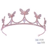 Butterfly  Alloy Crystal Crown Wedding Ball Party Bridal Crown