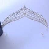 Pearl Alloy Crystal Crown Wedding Ball Party Bridal Crown