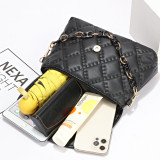 Fashionable trend large capacity chain bag, underarm bag, checkered commuting shoulder bag fit 20MM Snaps button jewelry wholesale