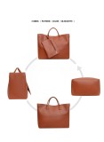 Open leather portable women's bag Tote mother and child large bag with large capacity