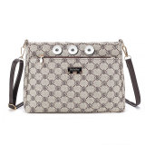 Large capacity fashionable printed shoulder bag diagonal cross bag fit 20MM Snaps button jewelry wholesale