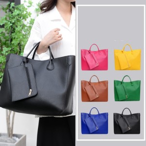 Open leather portable women's bag Tote mother and child large bag with large capacity