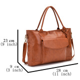 Tote large capacity luggage paired with multifunctional portable soft leather bag