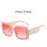 Square retro sunglasses, leopard print, large frame, fashionable sunglasses, candy colored sunglasses