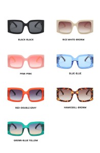 Square retro sunglasses, leopard print, large frame, fashionable sunglasses, candy colored sunglasses