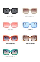 Square retro sunglasses, leopard print, large frame, fashionable sunglasses, candy colored sunglasses