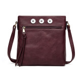 Tassel accessory double zipper bag with adjustable diagonal shoulder square bag fit 20MM Snaps button jewelry wholesale