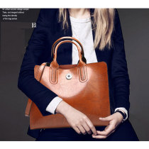 Fashionable Antique Oil Wax Leather Handheld One Shoulder Crossbody Tote Bag fit 20MM Snaps button jewelry wholesale