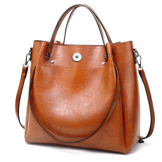 Fashionable oil wax leather one shoulder crossbody carrying bag fit 20MM Snaps button jewelry wholesale