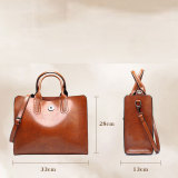 Fashionable Antique Oil Wax Leather Handheld One Shoulder Crossbody Tote Bag fit 20MM Snaps button jewelry wholesale