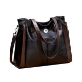 Large capacity soft leather fashionable one shoulder crossbody tote bag fit 20MM Snaps button jewelry wholesale