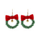 Christmas wreath bell earrings