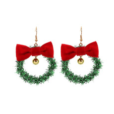 Christmas wreath bell earrings