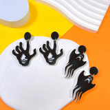 Halloween party acrylic earrings, funny pumpkin ghost earrings