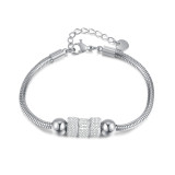 Stainless steel zircon snake bone chain bracelet