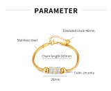 Stainless steel zircon snake bone chain bracelet