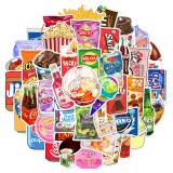 50 pieces of snack packaging graffiti stickers can be decorated with luggage, guitar, notebook, and dining box DIY waterproof stickers