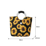 Printed diving material insulation bag, picnic bag, portable travel basket, waterproof, portable thickened ice pack fit 20MM Snaps button jewelry wholesale