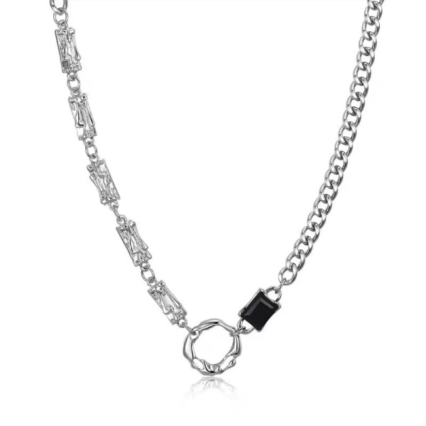 Stainless steel irregular splicing necklace