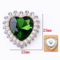 20MM love  rhinestone pearl snap button charms