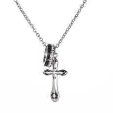 Stainless Steel Starlight Ring Pendant Cross Necklace