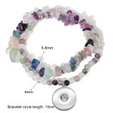 Natural Stone Irregular Crushed Stone Elastic Bracelet fit 20MM  Snaps button jewelry wholesale