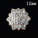 12MM flower rhinestone snap button charms
