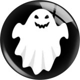 20MM  Halloween Ghost  Print glass snap button charms
