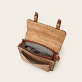 Kraft paper messenger bag, single shoulder crossbody bag, casual small square bag