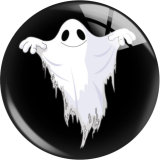 20MM  Halloween Ghost  Print glass snap button charms
