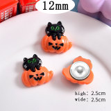 12MM Halloween  pumpkin skeleton  Resin snap button charms