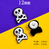 12MM Halloween  pumpkin skeleton  Resin snap button charms