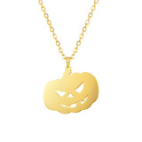 Stainless steel Halloween pumpkin pendant necklace Halloween gift