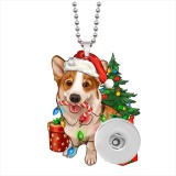 Christmas Dog  christmas grinch  Acrylic 60CM Necklace Pendant  20MM Snaps button jewelry wholesale