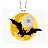 Halloween Pumpkin Ghost Bat Spider  Acrylic 60CM Necklace Pendant  20MM Snaps button jewelry wholesale