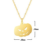 Stainless steel Halloween pumpkin pendant necklace Halloween gift