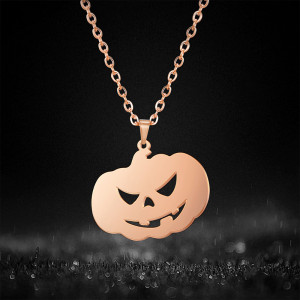 Stainless steel Halloween pumpkin pendant necklace Halloween gift