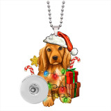 Christmas Dog  christmas grinch  Acrylic 60CM Necklace Pendant  20MM Snaps button jewelry wholesale