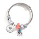 Stainless steel elephant pendant adjustable beaded bracelet fit 20MM  Snaps button jewelry wholesale