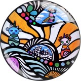 20MM design Print glass snap button charms