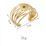 Metal bracelet with open cut multi-layer bangle and mesh punk fit 20MM Snaps button jewelry wholesale