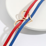 National Flag Red, White, Blue Color Leather Bracelet Love Magnetic Snap Bracelet