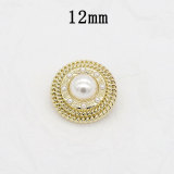 12MM  metal Pearl Rhinestones snap button charms
