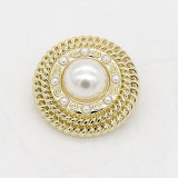 23MM  metal Pearl Rhinestones snap button charms