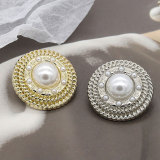 23MM  metal Pearl Rhinestones snap button charms