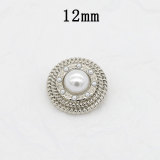 12MM  metal Pearl Rhinestones snap button charms